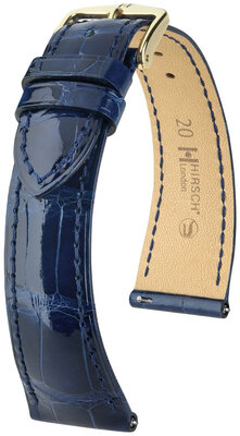 Curea din piele Hirsch London 04307180-7, culoarea albastră, piele de aligator, Quick Release
