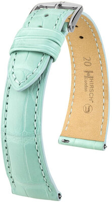 Curea din piele Hirsch London 04307181-2, culoarea albastră, piele de aligator, Quick Release
