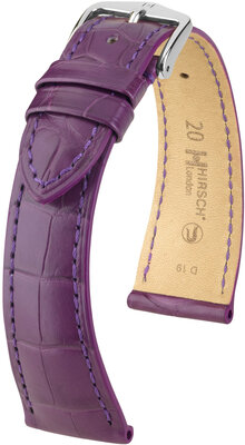 Curea din piele Hirsch London 04307186-2, culoarea violet, piele de aligator, Quick Release