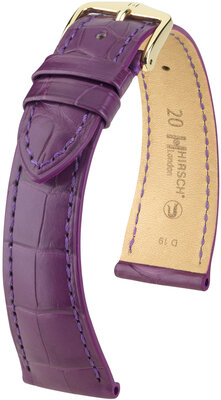 Curea din piele Hirsch London 04307186-7, culoarea violet, piele de aligator, Quick Release