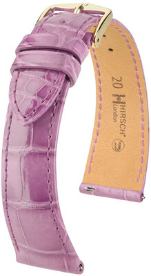 Curea din piele Hirsch London 04307187-7, culoarea violet, piele de aligator, Quick Release