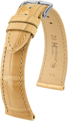 Curea din piele Hirsch London 04307190-2, culoarea bej, piele de aligator, Quick Release