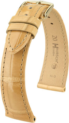 Curea din piele Hirsch London 04307190-7, culoarea bej, piele de aligator, Quick Release