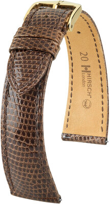Curea din piele Hirsch London 04366110-7, culoarea maro, piele de șopârlă, Quick Release