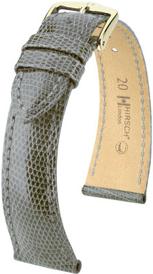 Curea din piele Hirsch London 04366130-7, culoarea gri, piele de șopârlă, Quick Release