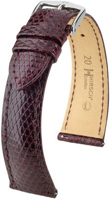 Curea din piele Hirsch London 04366160-2, culoarea roșie, piele de șopârlă, Quick Release