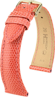 Curea din piele Hirsch London L 04366022-7, portocaliu, piele de șopârlă, lungime L, eliberare rapidă