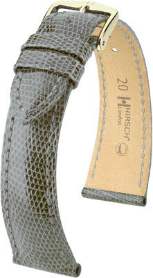 Curea din piele Hirsch London L 04366030-7, gri, piele de șopârlă, lungime L, eliberare rapidă