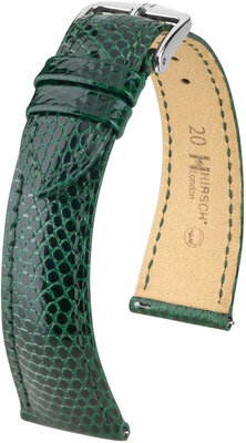 Curea din piele Hirsch London L 04366040-2, verde, piele de șopârlă, lungime L, eliberare rapidă