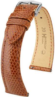 Curea din piele Hirsch London L 04366070-2, maro, piele de șopârlă, lungime L, eliberare rapidă