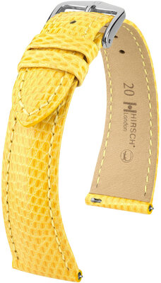 Curea din piele Hirsch London L 04366072-2, galben, piele de șopârlă, lungime L, eliberare rapidă