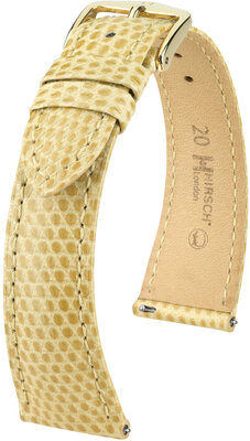 Curea din piele Hirsch London L 04366090-7, bej, piele de șopârlă, lungime L, eliberare rapidă