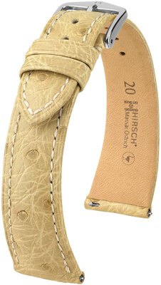 Curea din piele Hirsch Massai Ostrich L 04362090-2, bej, piele de struț, lungime L, eliberare rapidă