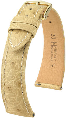 Curea din piele Hirsch Massai Ostrich L 04362090-7, bej, piele de struț, lungime L, eliberare rapidă