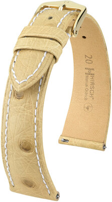 Curea din piele Hirsch Massai Ostrich L 04362091-7, bej, piele de struț, lungime L, eliberare rapidă