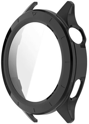 Capac de protecție (pro Xiaomi Watch S4), plastic, culoarea neagră + sticlă
