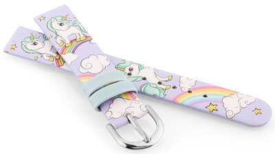 Curea din piele artificială JVD RJ7239.1 14mm, culoarea violet, pentru copii