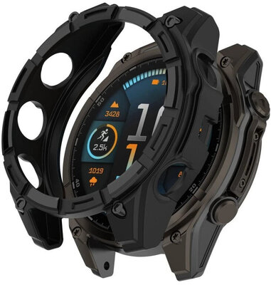 Capac de protecție (pro Garmin Fenix 8 SOLAR, 51mm), din silicon, culoarea neagră