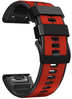 Curea de silicon Ricardo 26mm (pro Garmin Fenix 8/7X/6X (51mm), Tactix aj.), culoarea roșie V2, QuickFit