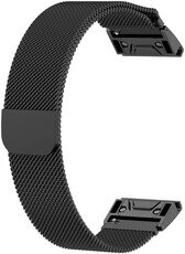 Brățară din oțel Ricardo 26mm (pro Garmin Fenix 8/7X/6X (51mm), Tactix aj.), milaneză, culoarea neagră, QuickFit