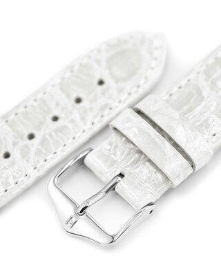 Hirsch Genuine Croco Leather Strap L 01808000-2, alb, piele de crocodil, lungime L, eliberare rapidă