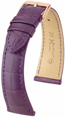 Curea din piele Hirsch London L 04307086-7, violet, piele de aligator, lungime L, eliberare rapidă