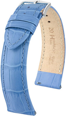 Curea din piele Hirsch Duke L 01028083-2, albastru, piele de vițel, lungime L, Quick Release