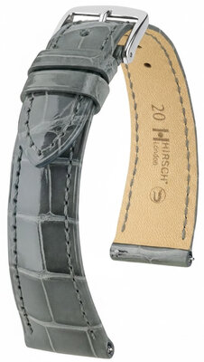 Curea din piele Hirsch London 04207130-2, culoarea gri, piele de aligator, Quick Release