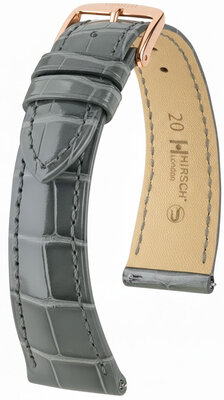 Curea din piele Hirsch London 04207130-7, culoarea gri, piele de aligator, Quick Release