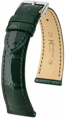Curea din piele Hirsch London 04207141-2, culoarea verde, piele de aligator, Quick Release