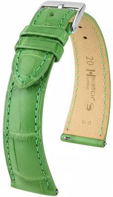 Curea din piele Hirsch London 04207142-2, culoarea verde, piele de aligator, Quick Release