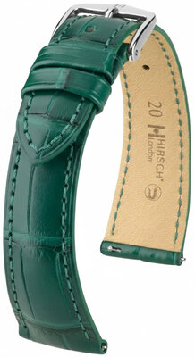 Curea din piele Hirsch London 04207149-2, culoarea verde, piele de aligator, Quick Release
