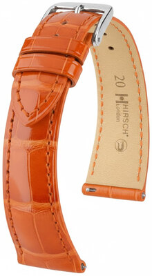 Curea din piele Hirsch London 04207177-2, culoarea portocaliu, piele de aligator, Quick Release