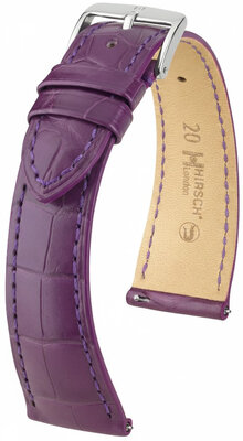 Curea din piele Hirsch London 04207186-2, culoarea violet, piele de aligator, Quick Release
