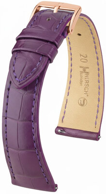 Curea din piele Hirsch London 04207186-7, culoarea violet, piele de aligator, Quick Release