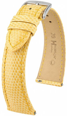 Curea din piele Hirsch London 04266173-2, culoarea galbenă, piele de șopârlă, Quick Release