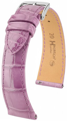 Curea din piele Hirsch London L 04207087-2, mov, piele de aligator, lungime L, Quick Release
