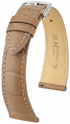 Curea din piele Hirsch London L 04207099-2, bej, piele de aligator, lungime L, Quick Release