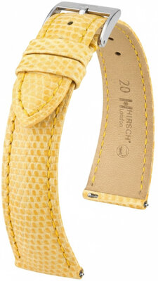 Curea din piele Hirsch London L 04266073-2, galben, piele de șopârlă, lungime L, eliberare rapidă