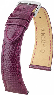 Curea din piele Hirsch London L 04266087-2, violet, piele de șopârlă, lungime L, eliberare rapidă