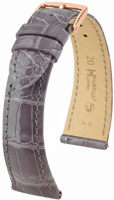 Curea din piele Hirsch London L 04307012-7, mov, piele de aligator, lungime L, Quick Release
