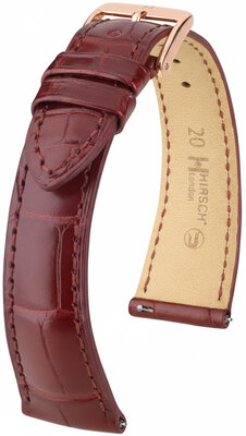 Curea din piele Hirsch London L 04307069-7, roșu, piele de aligator, lungime L, Quick Release