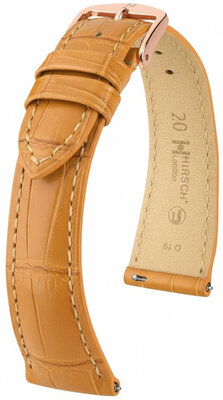 Curea din piele Hirsch London L 04307075-7, maro, piele de aligator, lungime L, eliberare rapidă