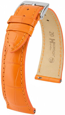 Curea din piele Hirsch London L 04307076-2, portocaliu, piele de aligator, lungime L, Quick Release