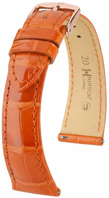 Curea din piele Hirsch London L 04307077-7, portocaliu, piele de aligator, lungime L, Quick Release