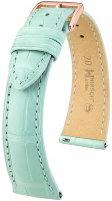 Curea din piele Hirsch London L 04307081-7, albastru, piele de aligator, lungime L, Quick Release