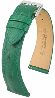 Curea din piele Hirsch Massai Ostrich L 04262040-2, verde, piele de struț, lungime L, Quick Release