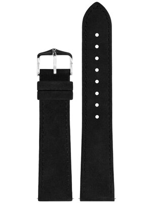 Curea din piele Hirsch Osiris Nubuk 03433150-2, negru, piele de vițel, lungime M, Quick Release