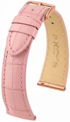 Curea din piele Hirsch London L 04207022-7, portocaliu, piele de aligator, lungime L, eliberare rapidă