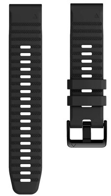 Curea de silicon Ricardo 26mm (pro Garmin Fenix 8/7X/6X (51mm), Tactix aj.), culoarea neagră V2, QuickFit